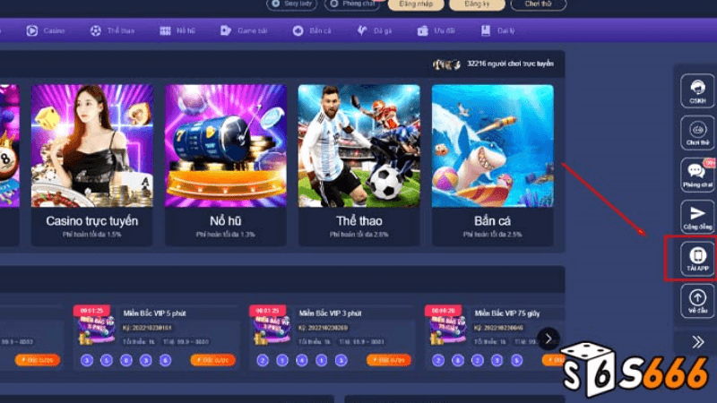 cách thực hiện tải app s666